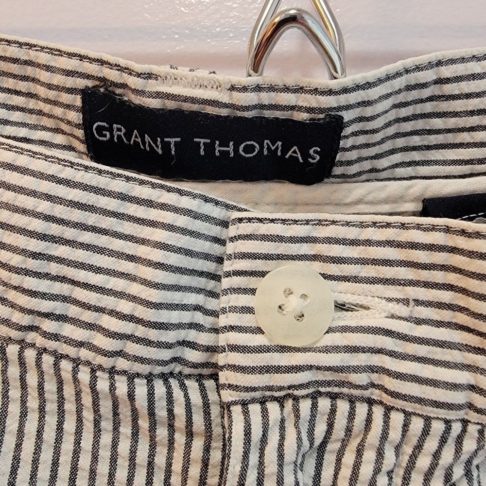 Vintage Grant Thomas Seer Sucker Classic Blue / White Shorts Size 38 - Picture 3 of 5